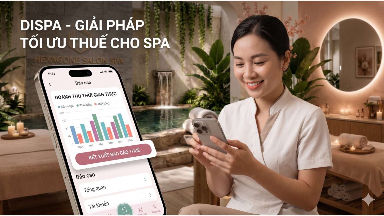 DISPA hỗ trợ chủ spa quản lý tài chính, phân bổ doanh thu thực tế và nộp thuế thu nhập doanh nghiệp spa