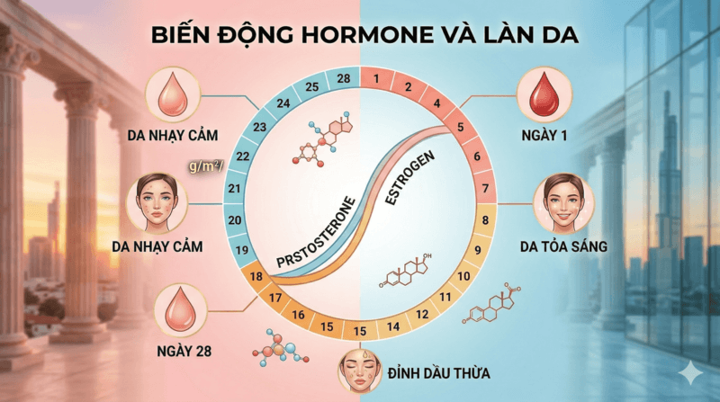 Biến động Hormone và làn da trong 28 ngày