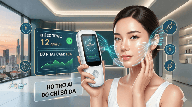 Minh họa Công nghệ AI đo Chỉ số Da